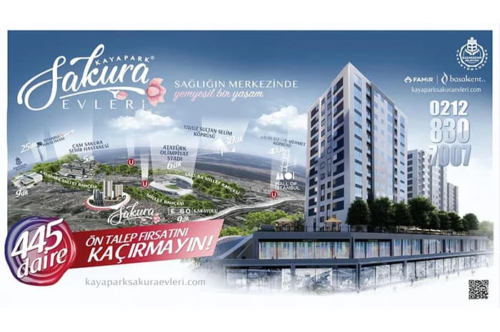 Kayapark Sakura Evleri, Başakşehir — dış cephe görselleştirmesi