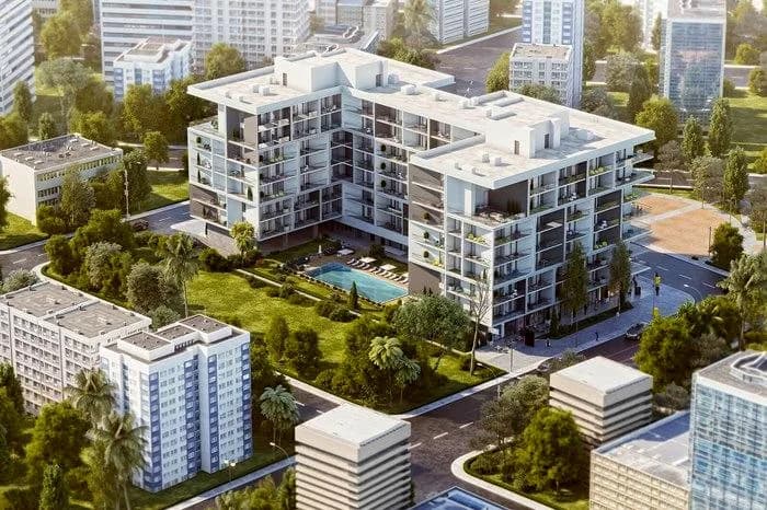TradeMark Studios, Çiğli — dış cephe görselleştirmesi