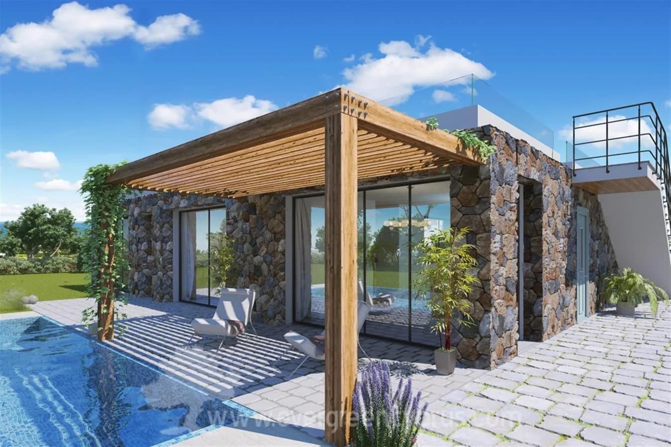 Alagadi Waterfront Evleri, Girne — dış cephe görselleştirmesi · 4. görsel