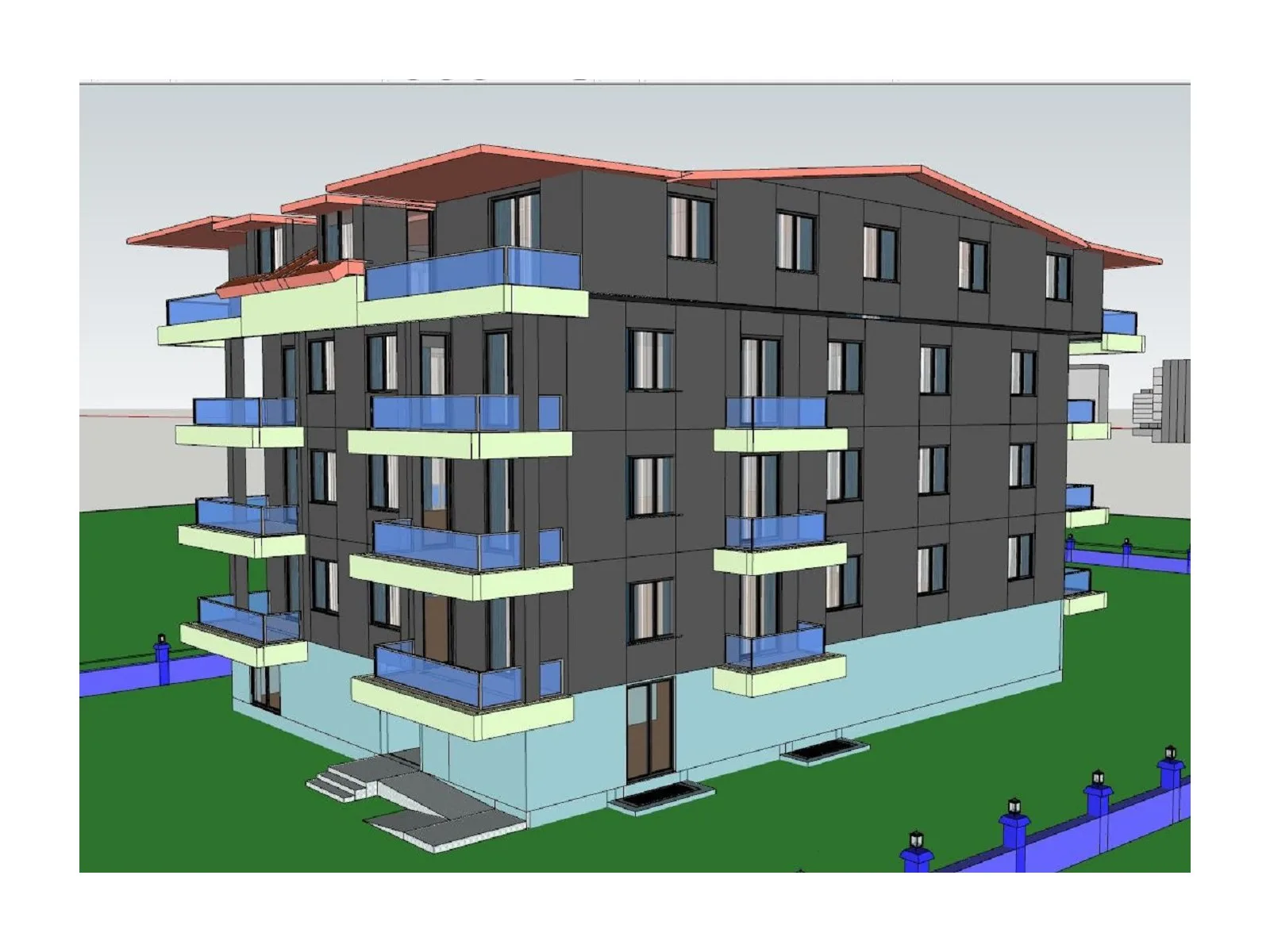 Atalay Apartmanı, Gazipaşa — dış cephe görselleştirmesi