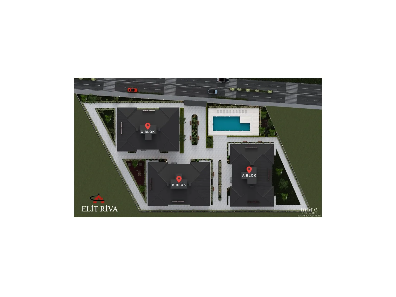 Elit Riva Sitesi, Torbalı — dış cephe görselleştirmesi · 5. görsel