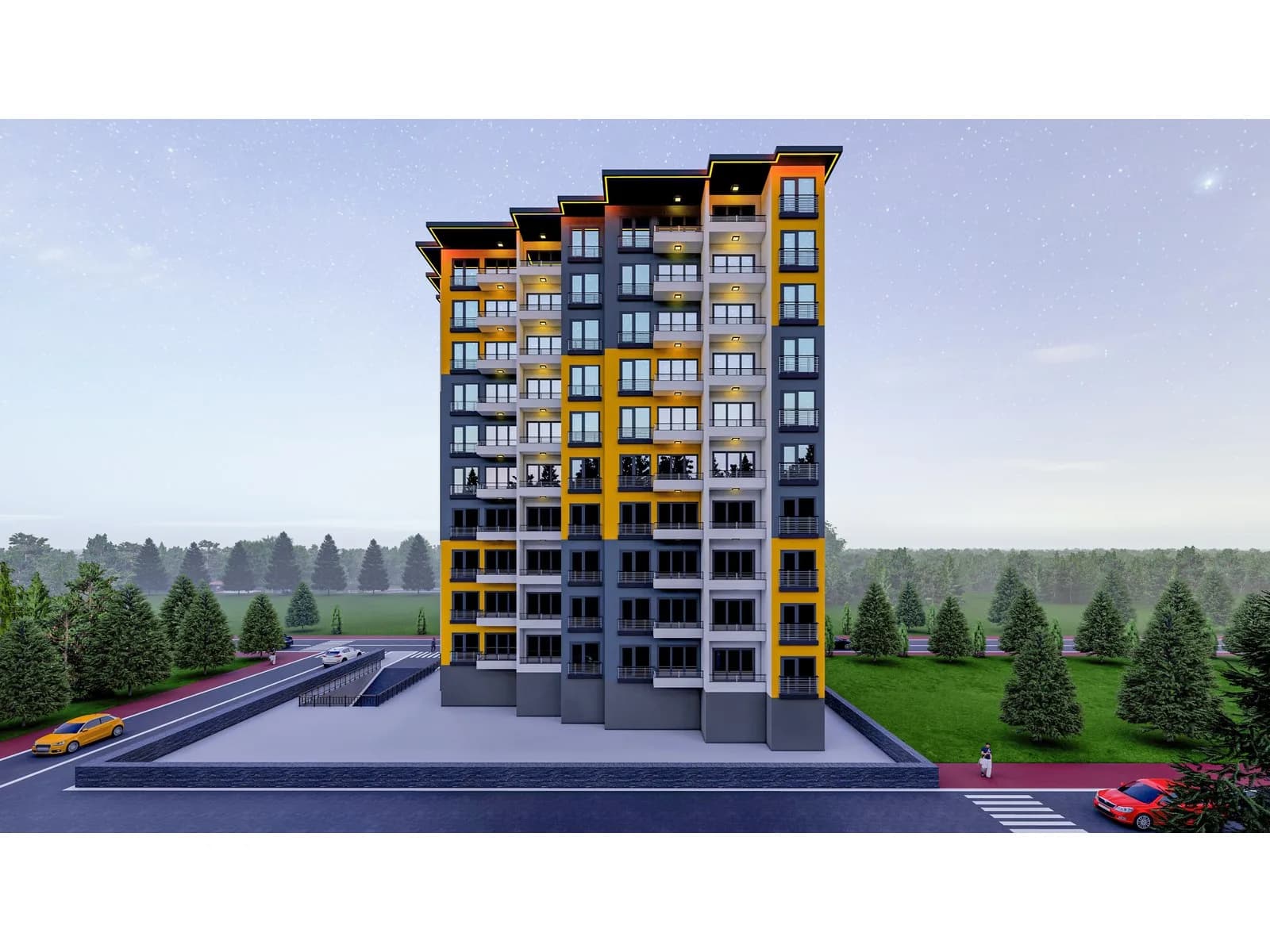 Esenköy Çetin Apartmanı, Karadenizereğli — dış cephe görselleştirmesi · 2. görsel
