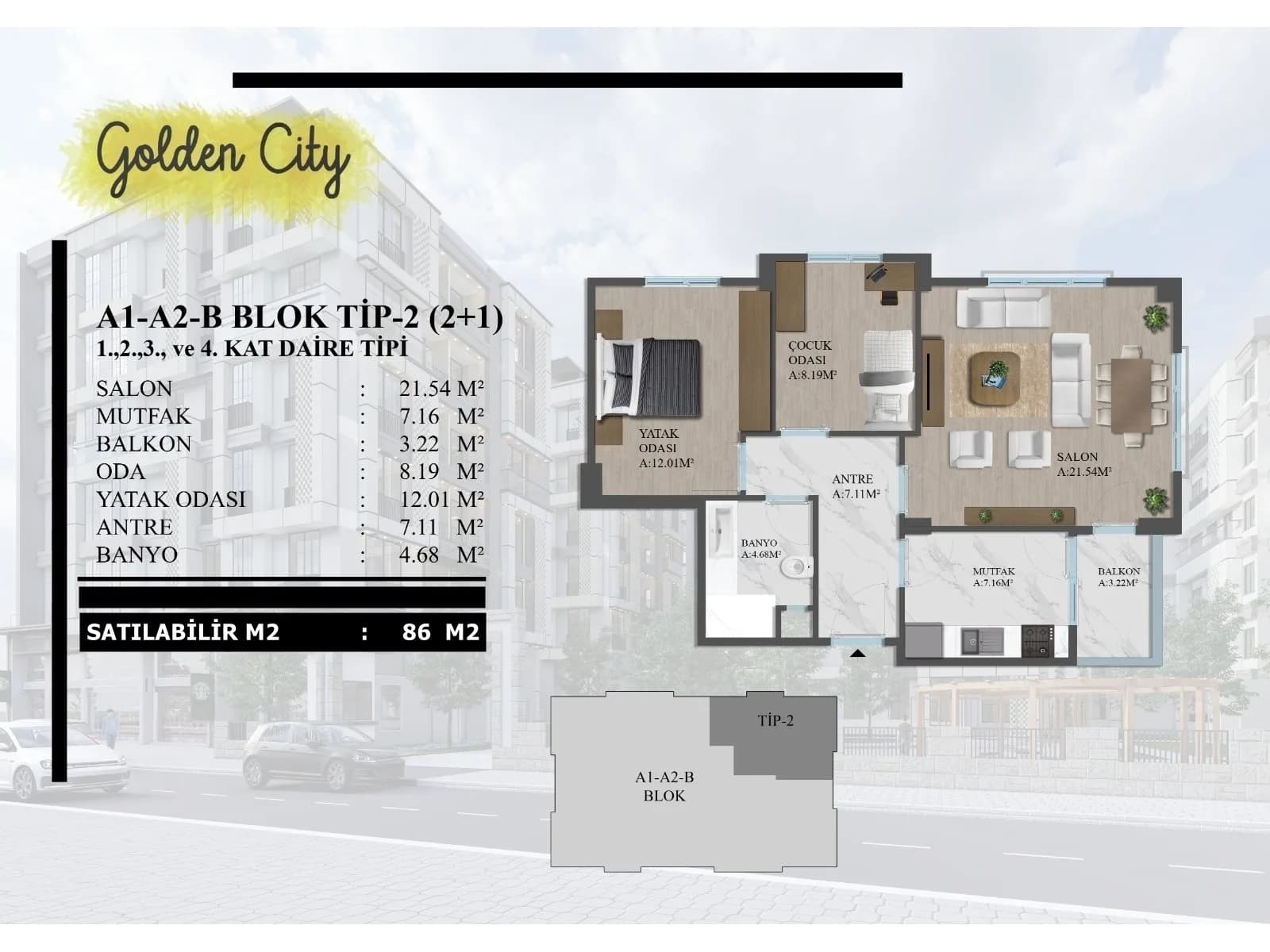 Golden Cıty, Sancaktepe — dış cephe görselleştirmesi · 2. görsel