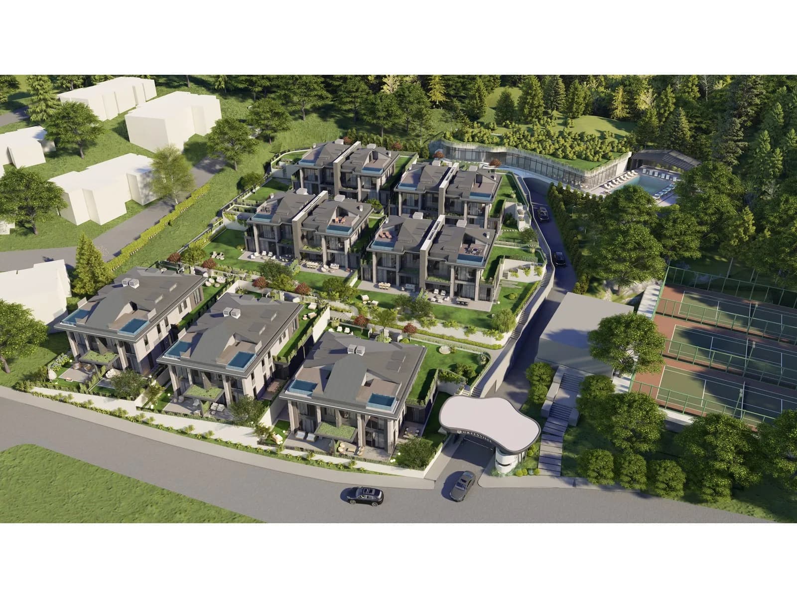 Greenville Villaları, Sarıyer — dış cephe görselleştirmesi · 3. görsel