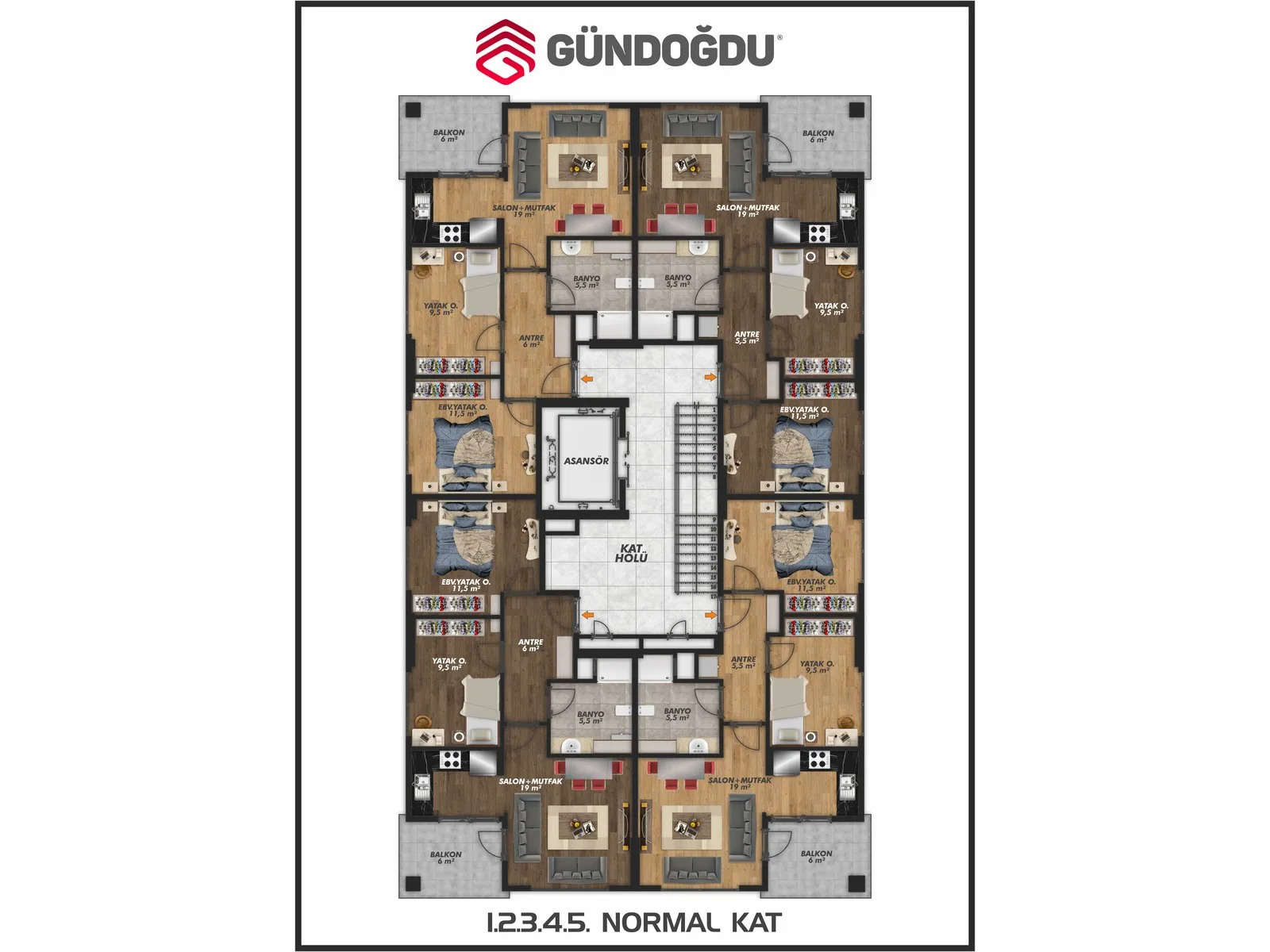 Gündoğdu Apartmanı, Ordu — dış cephe görselleştirmesi · 4. görsel
