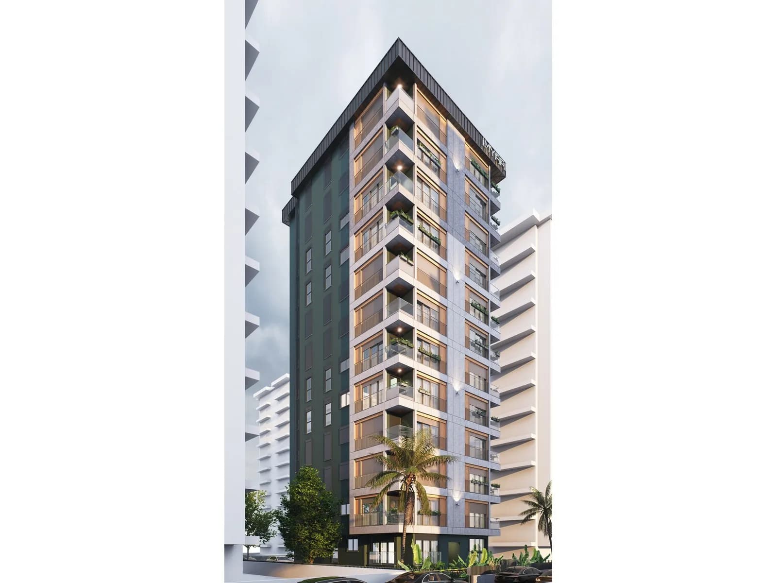 Güneş Apartmanı, Kadıköy — dış cephe görselleştirmesi