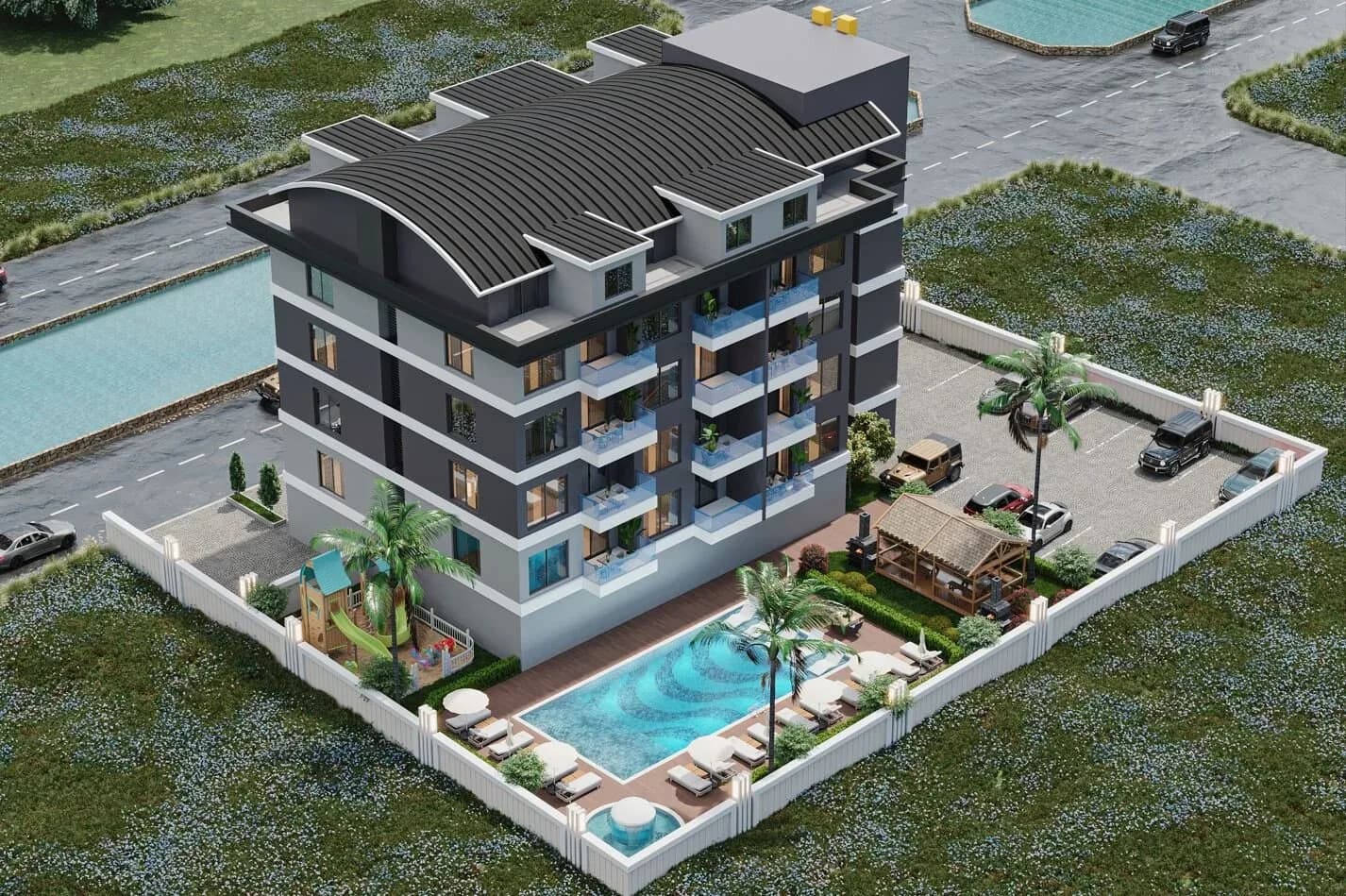 Kaşka Homes 2 Kargacık, Alanya — dış cephe görselleştirmesi · 3. görsel