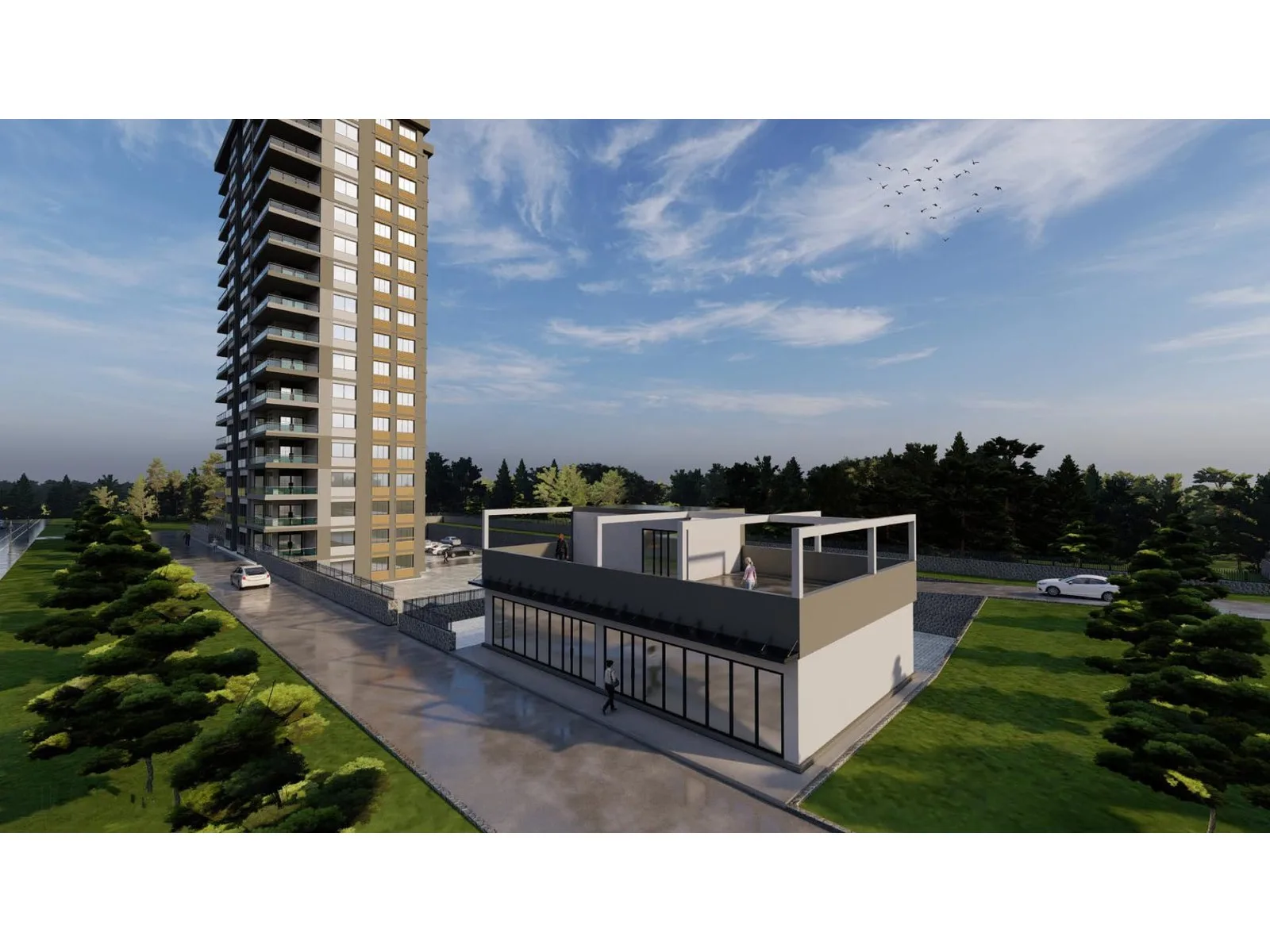 Narçın Life, Yenimahalle — dış cephe görselleştirmesi