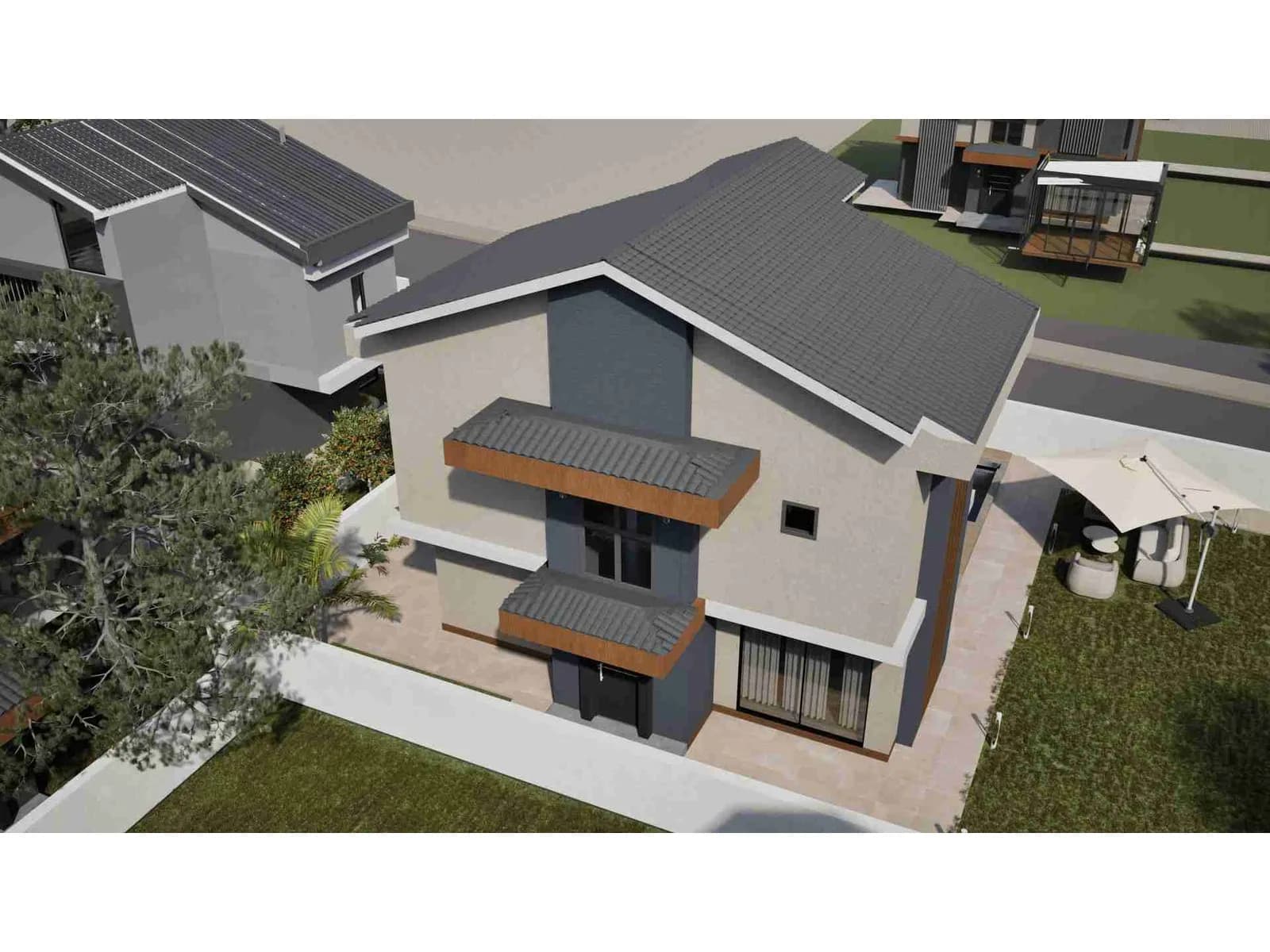Nokta Homes Çalış Villaları, Fethiye — dış cephe görselleştirmesi · 2. görsel