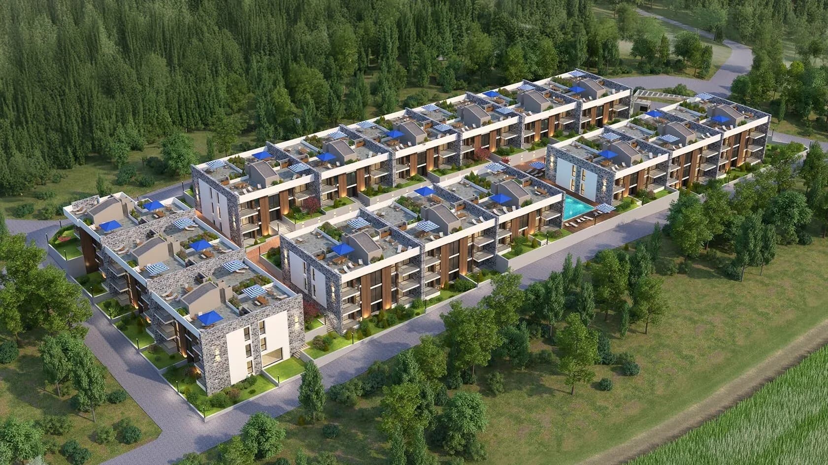 Okisjen, Kuşadası — dış cephe görselleştirmesi