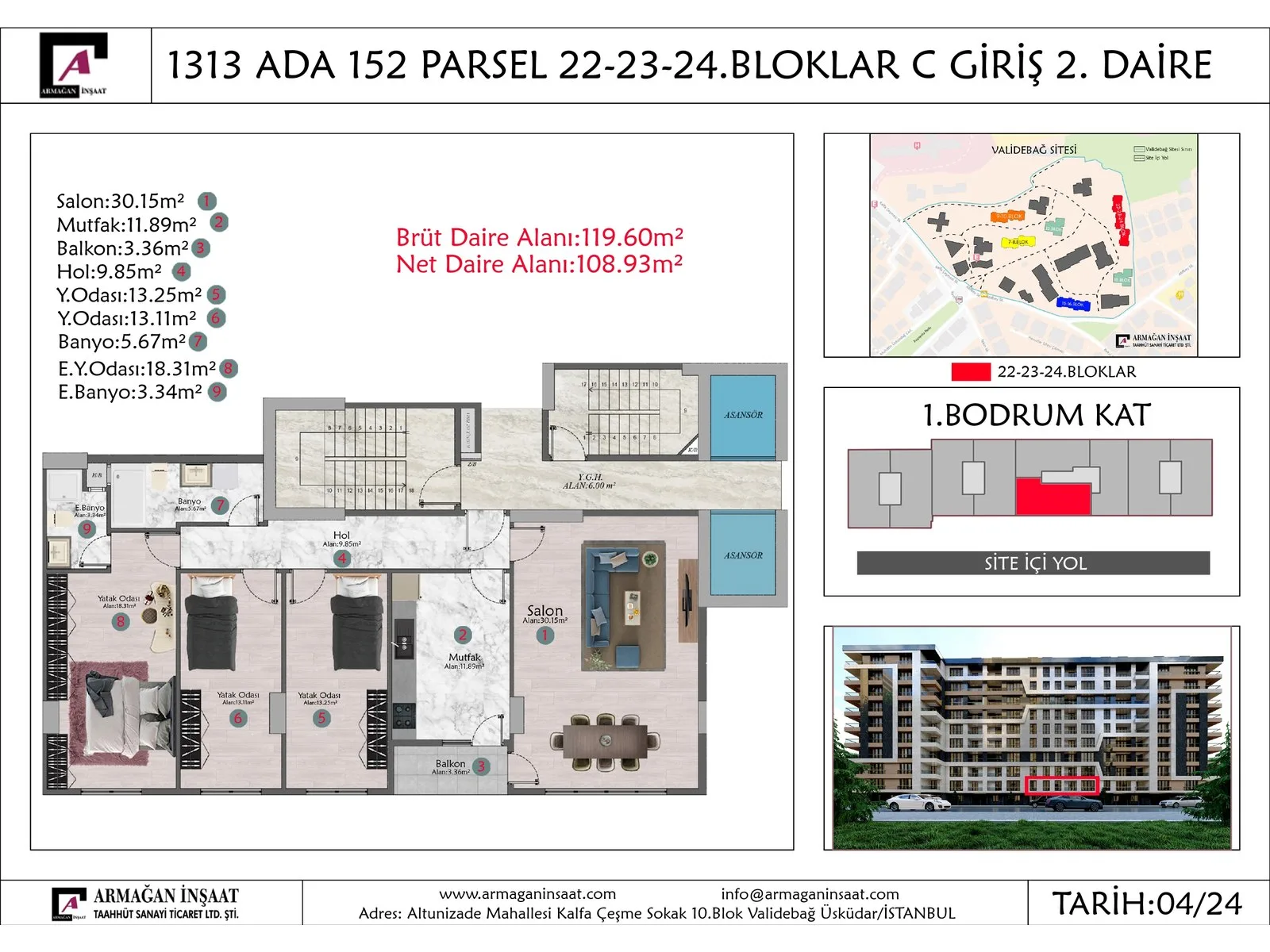 Validebağ Sitesi 22-23-23.Blok, Üsküdar — dış cephe görselleştirmesi · 4. görsel